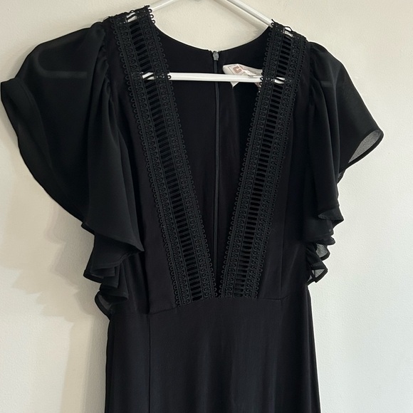 Stone Cold Fox Evelyn Dress Size 2 Black Wedding Guest Maxi Plunging Revolve - Picture 4 of 13